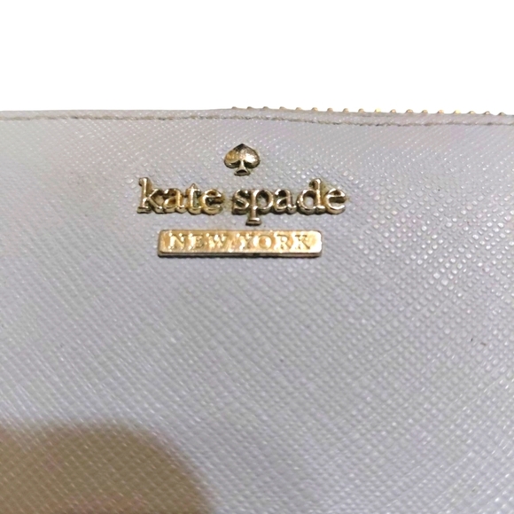 Kate Spade Brynn Light Blue Saffiano Wallet Zip Around - Picture 8 of 8